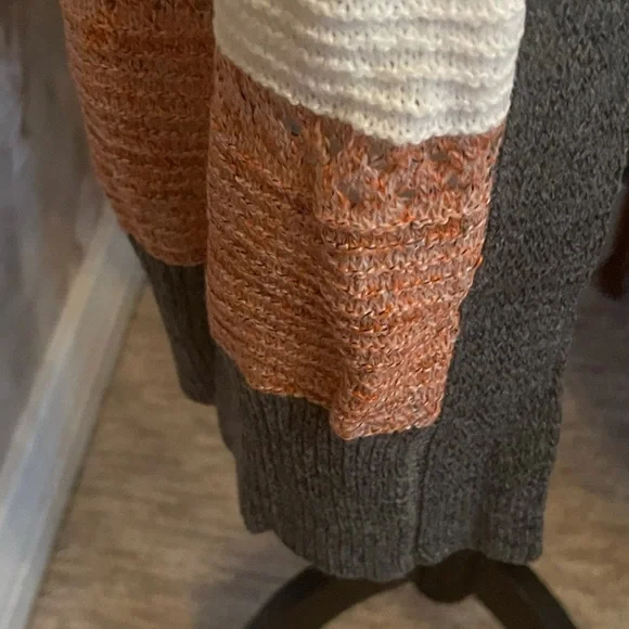 COLOR BLOCK MEDIUM RAGLAN SLEEVE LONG CARDIGAN NWT - Picture 6 of 6